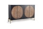 GINER Y COLOMER Buffet 4 portes en bois de manguier et métal, Nogal foncé